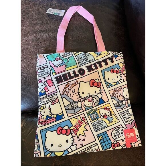 1 LEFT! Sanrio Hello Kitty Comics Canvas Zipper Tote - Picture 1 of 8